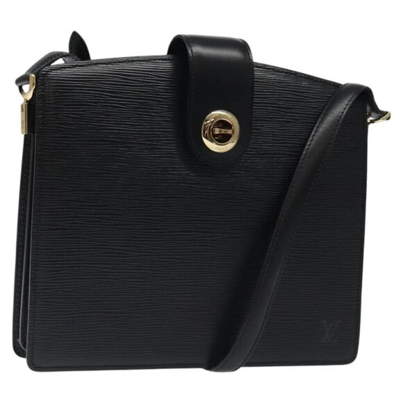LOUIS VUITTON Epi Capuchin Shoulder Bag Black